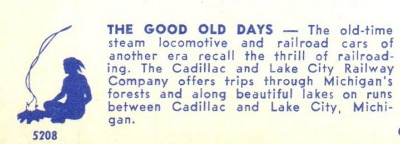 Cadillac and Lake City Rail - Vintage Postcard